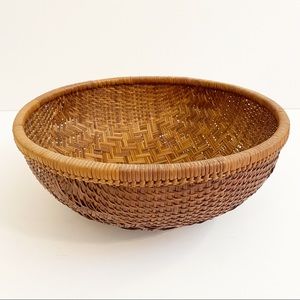 Round Boho Chic Woven Basket Wall Hanging Storage